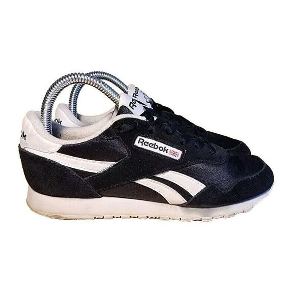 Reebok Other - Reebok Classic Nylon Suede Black White Great Condition Size 6 Eur 37.5